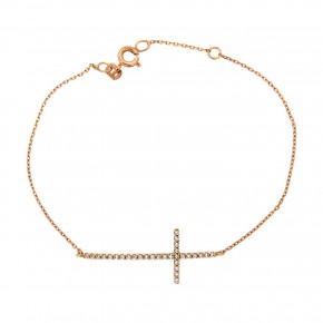 Βραχιόλι με rosegold σταυρό