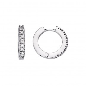 Κρίκοι λευκόχρυσοι με διαμάντια 0.18ct