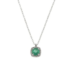 Μενταγιόν ροζέτα με σμαράγδι 0.50ct