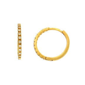Κρίκοι χρυσοί Κ18 με διαμάντια 0.22ct