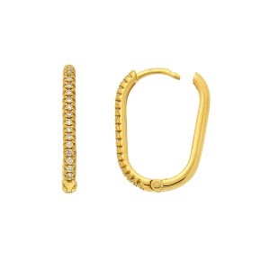 Κρίκοι χρυσοί Κ18 με διαμάντια 0.21ct