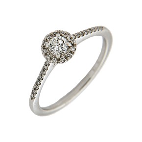 Δαχτυλίδι μονόπετρο halo με διαμάντια 0.41ct