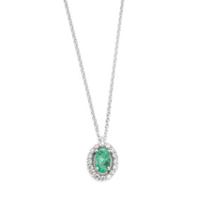 Μενταγιόν ροζέτα με σμαράγδι 0.30ct