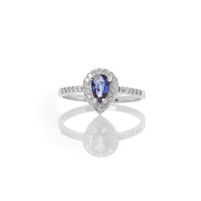 Δαχτυλίδι ροζέτα με ζαφείρι pear 0.50ct