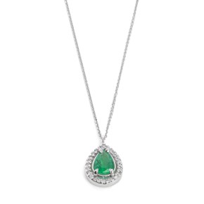 Μενταγιόν ροζέτα με σμαράγδι 0.59ct