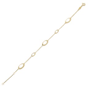 Βραχιόλι χρυσό oval charms