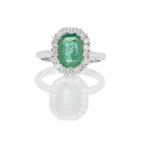 Δαχτυλίδι με διαμάντια και σμαράγδι 1.69ct