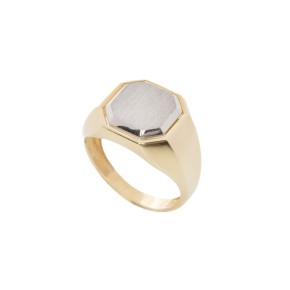 Δαχτυλίδι δίχρωμο οκτάγωνο μοτίφ