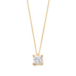 Κολιέ μονόπετρο ζιργκόν princess