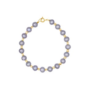 Βραχιόλι με γκρι μαργαριτάρια και αιματίτες