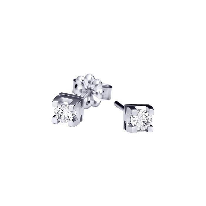 Σκουλαρίκια μονόπετρα με διαμάντια 0.09ct