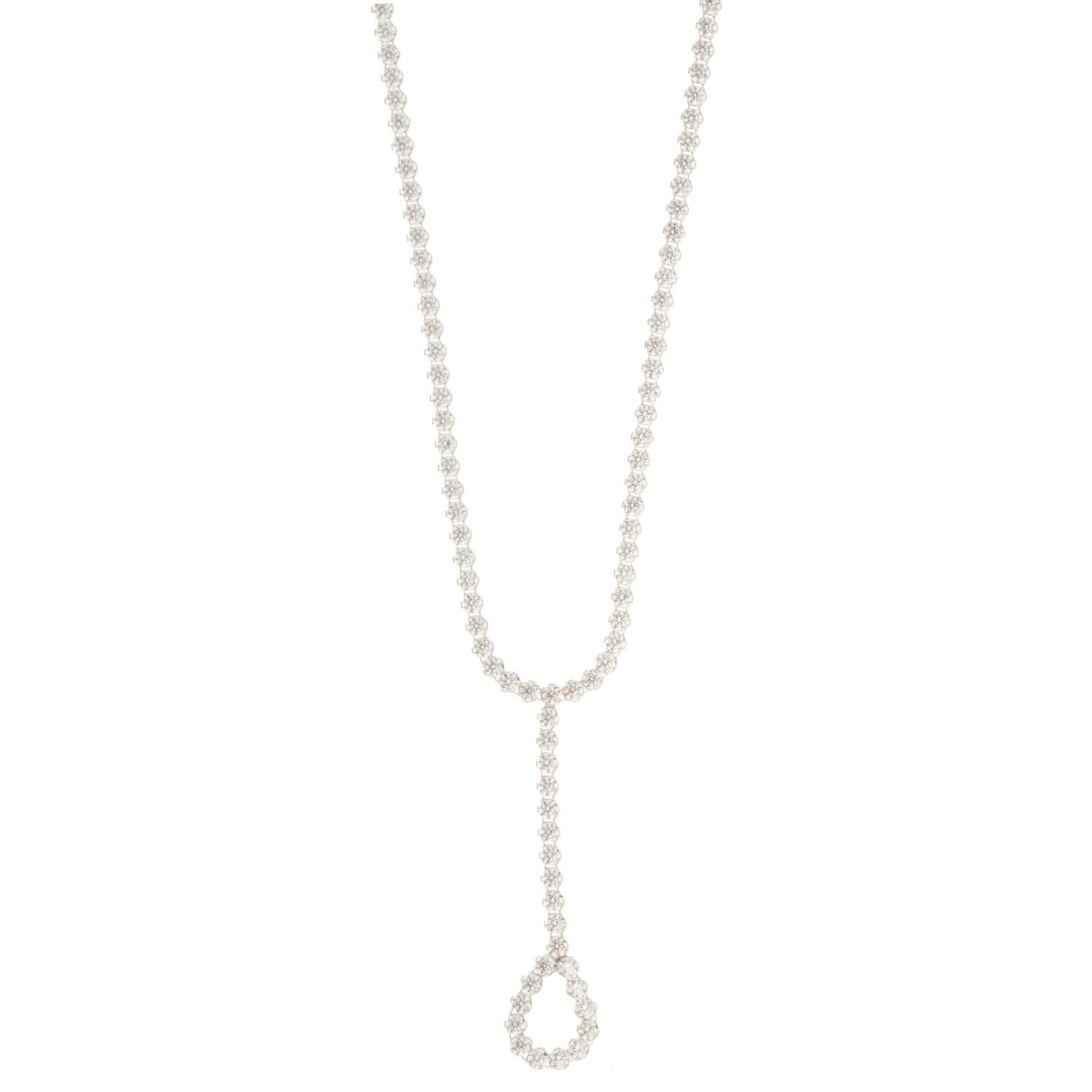 Κολιέ ριβιέρα λευκόχρυσο δάκρυ