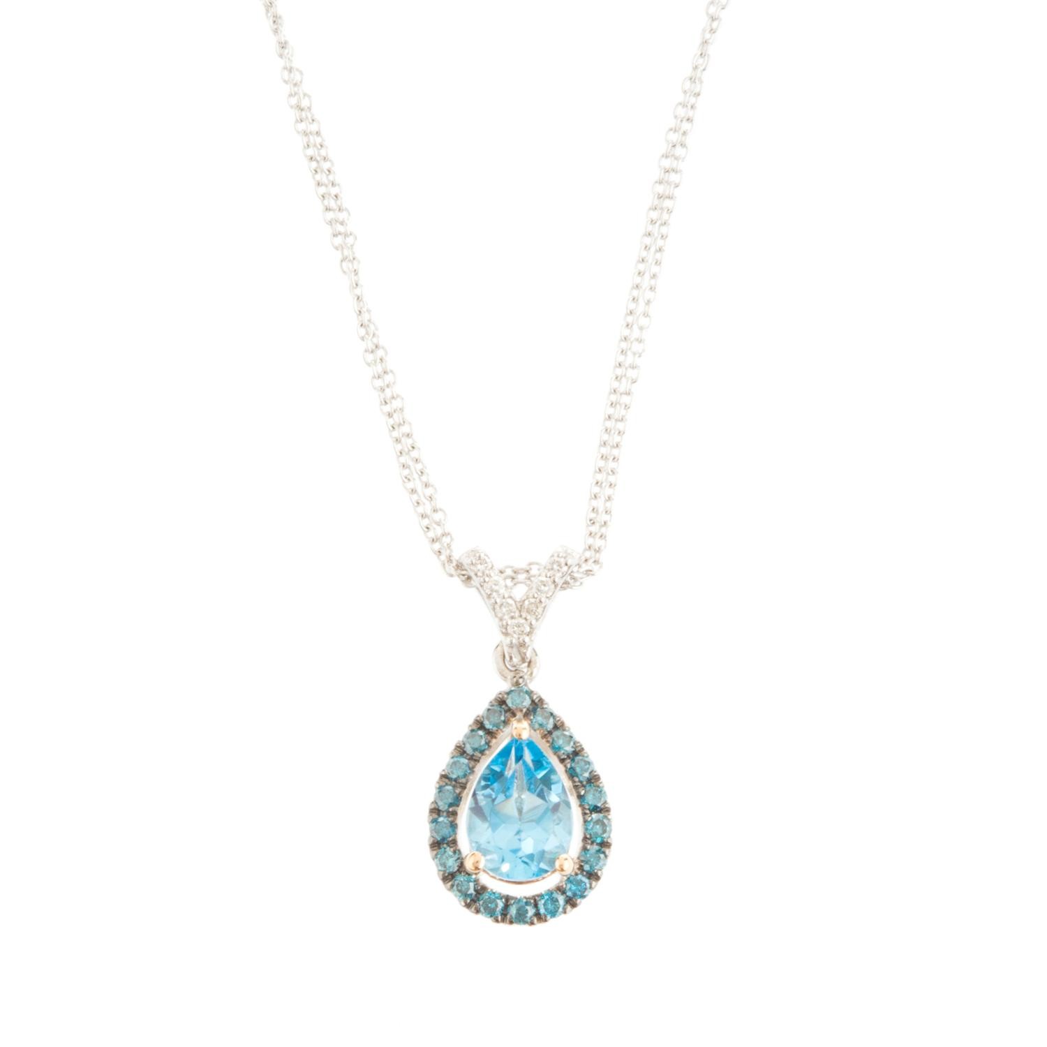 Κρεμαστό ροζέτα με Blue Topaz