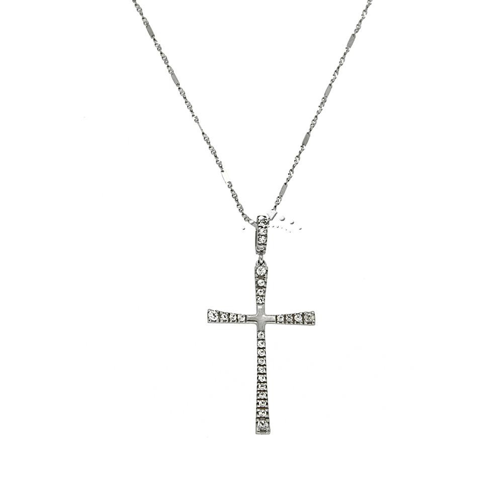 Σταυρός λευκόχρυσος λεπτός