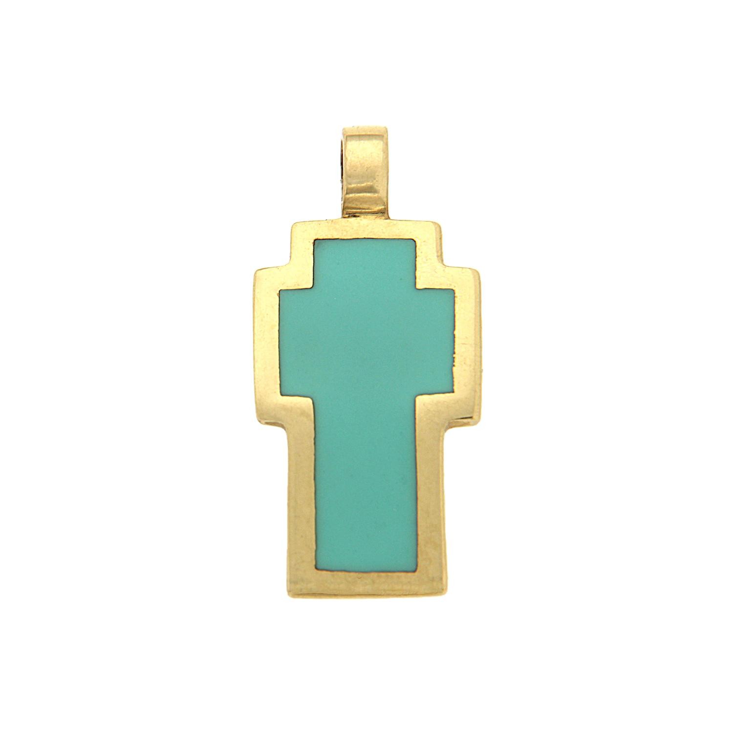 Σταυρός τυρκουάζ gold