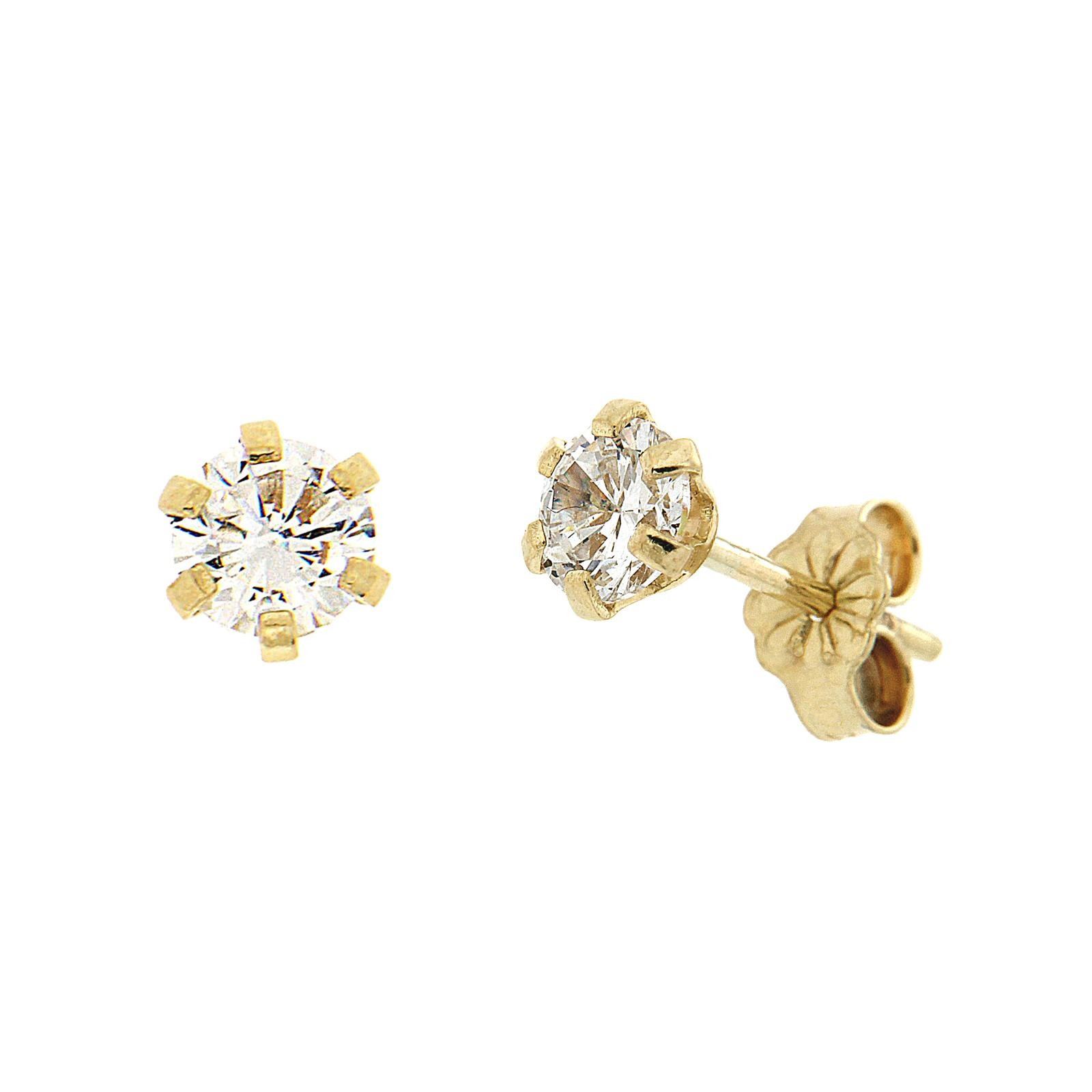 Σκουλαρίκια μονόπετρα με έξι δόντια