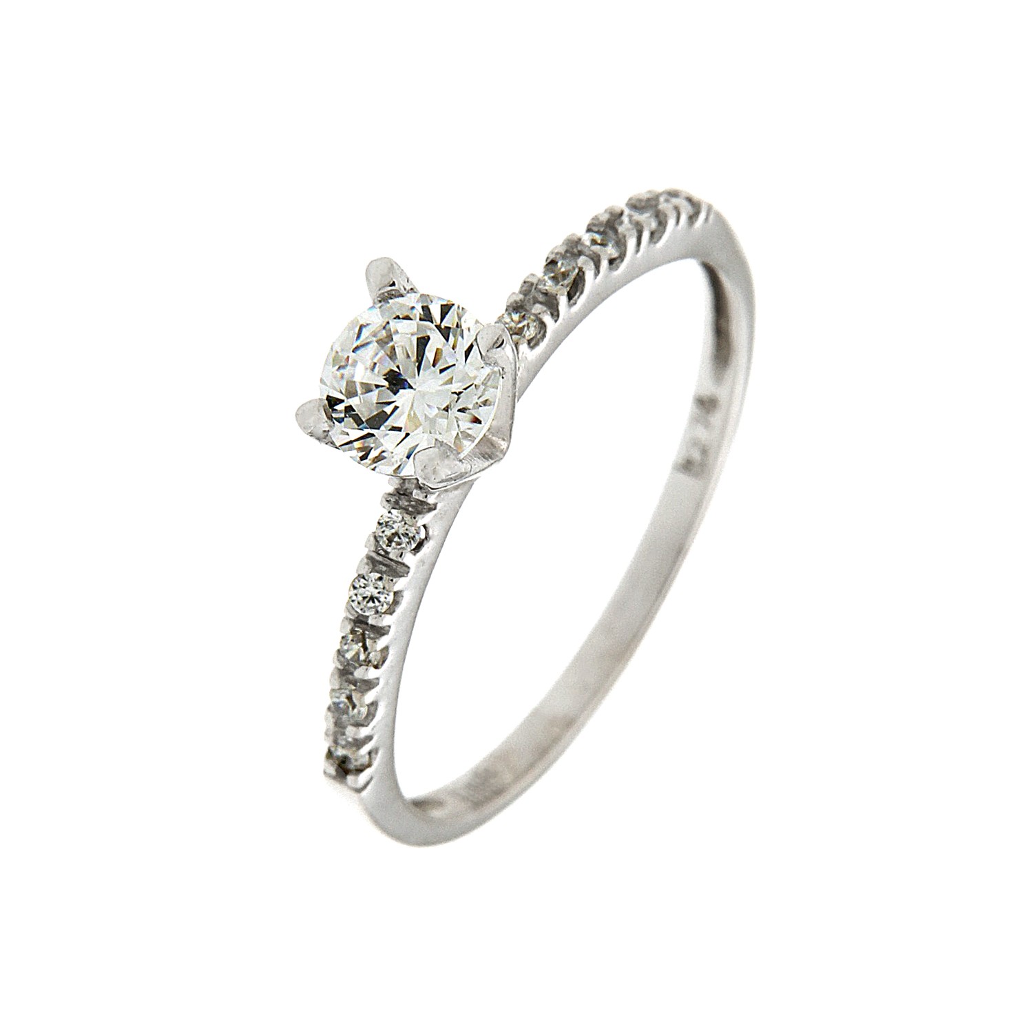 Μονόπετρο δαχτυλίδι  λευκόχρυσο K14 4936790