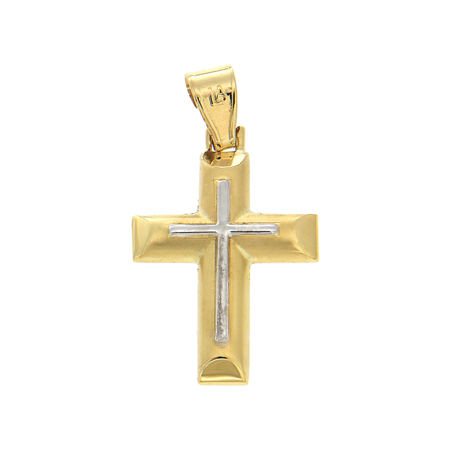 Σταυρός αντρικός δίχρωμος, από χρυσό 14 καρατίων (4942790)