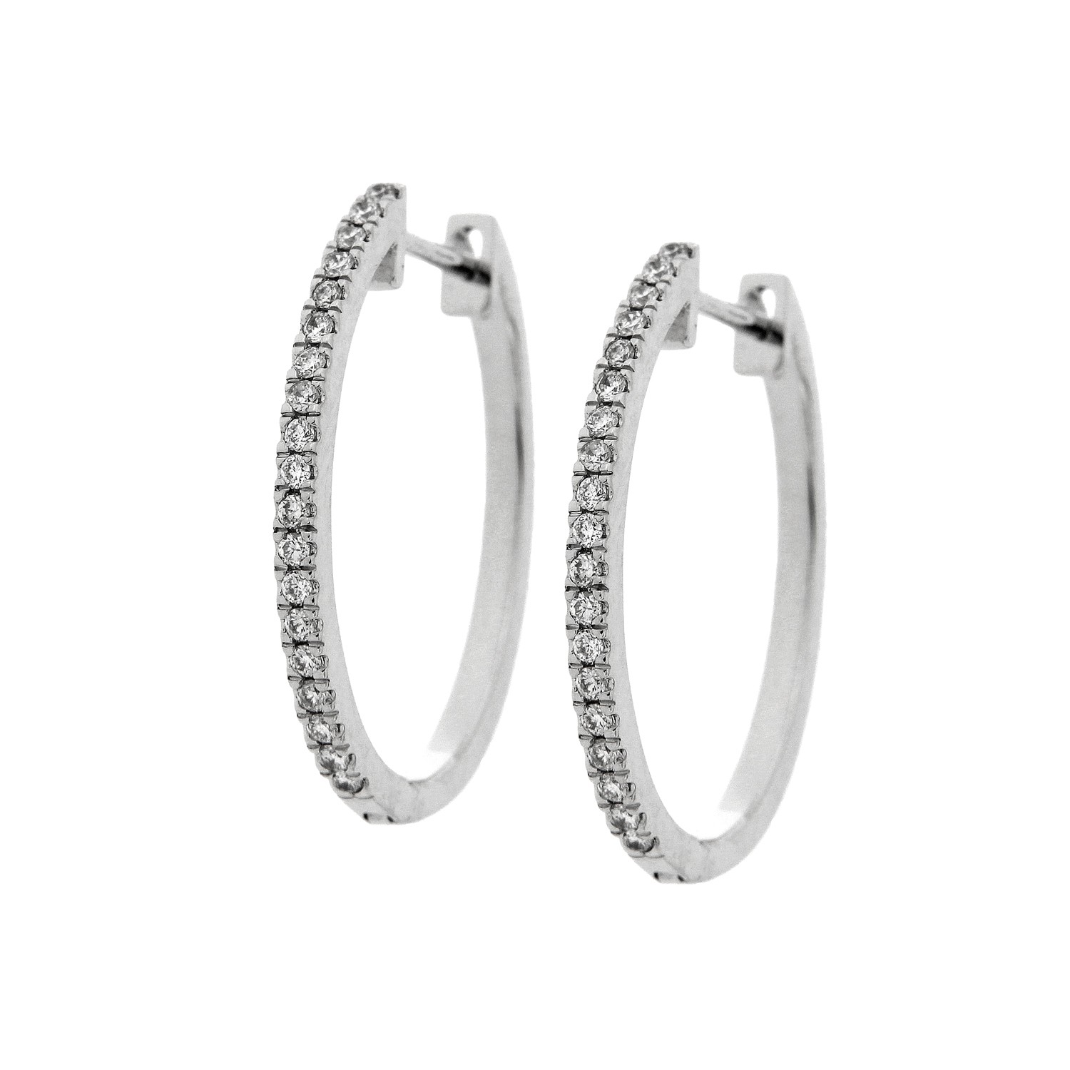 Κρίκοι λευκόχρυσοι με διαμάντια 0.26 ct