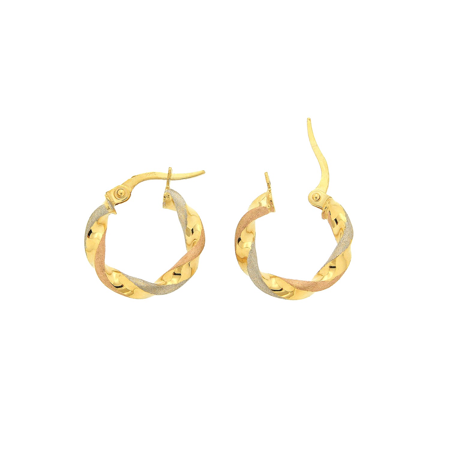 Σκουλαρίκια κρίκοι τρίχρωμοι K14 (585) 5227890