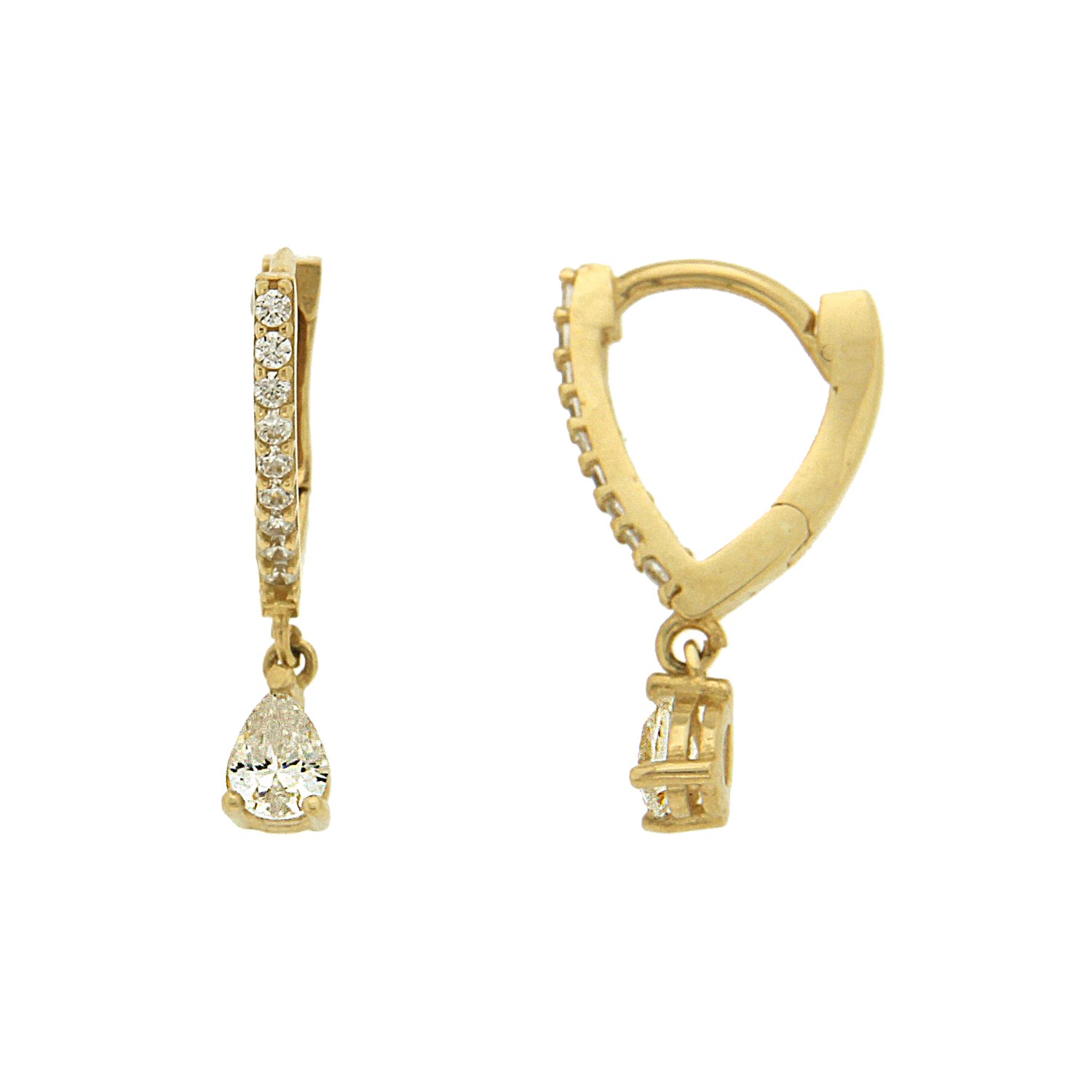 Κρεμαστά σκουλαρίκια κρίκοι με μονόπετρο