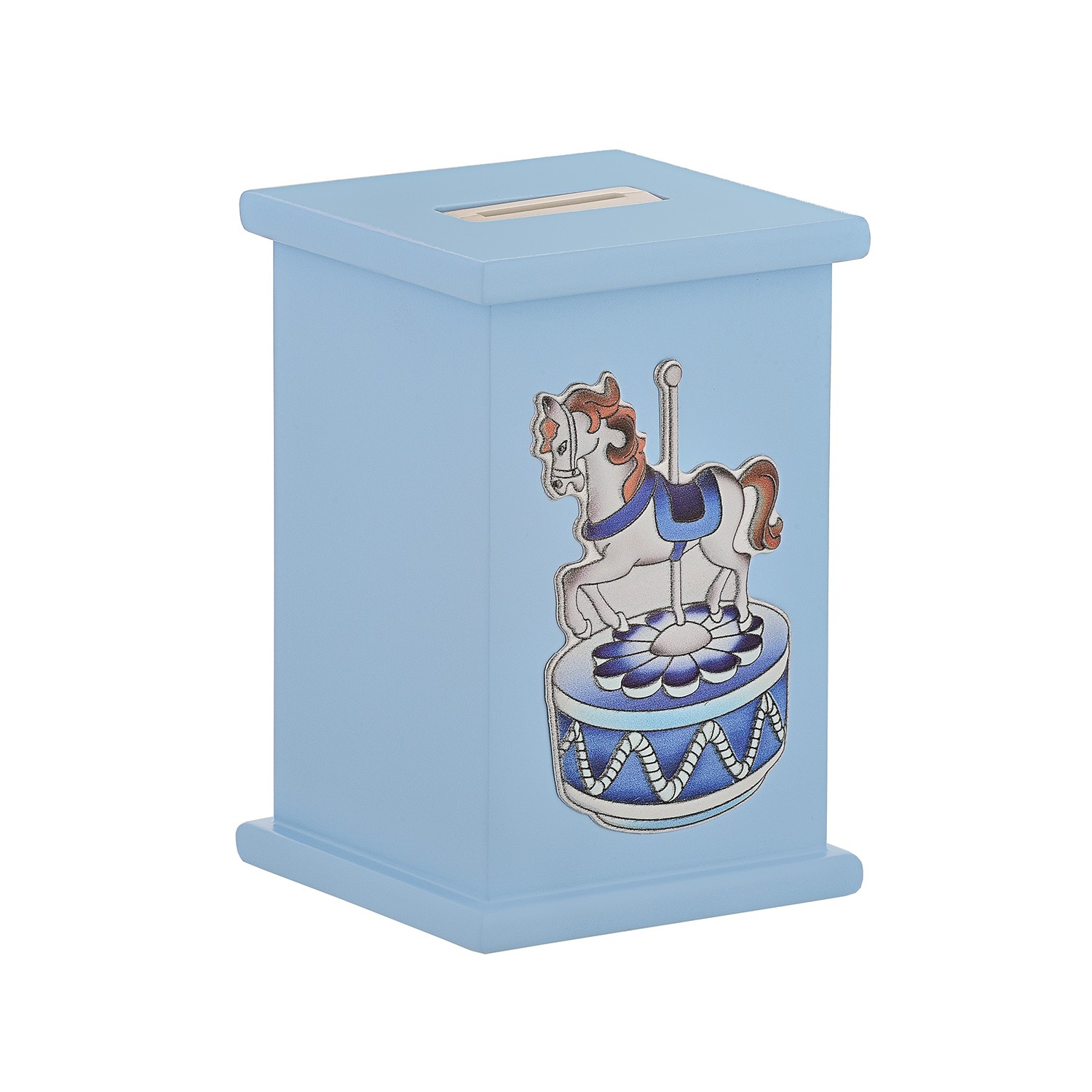 Κουμπαράς γαλάζιος με στοιχεία από ασήμι 925