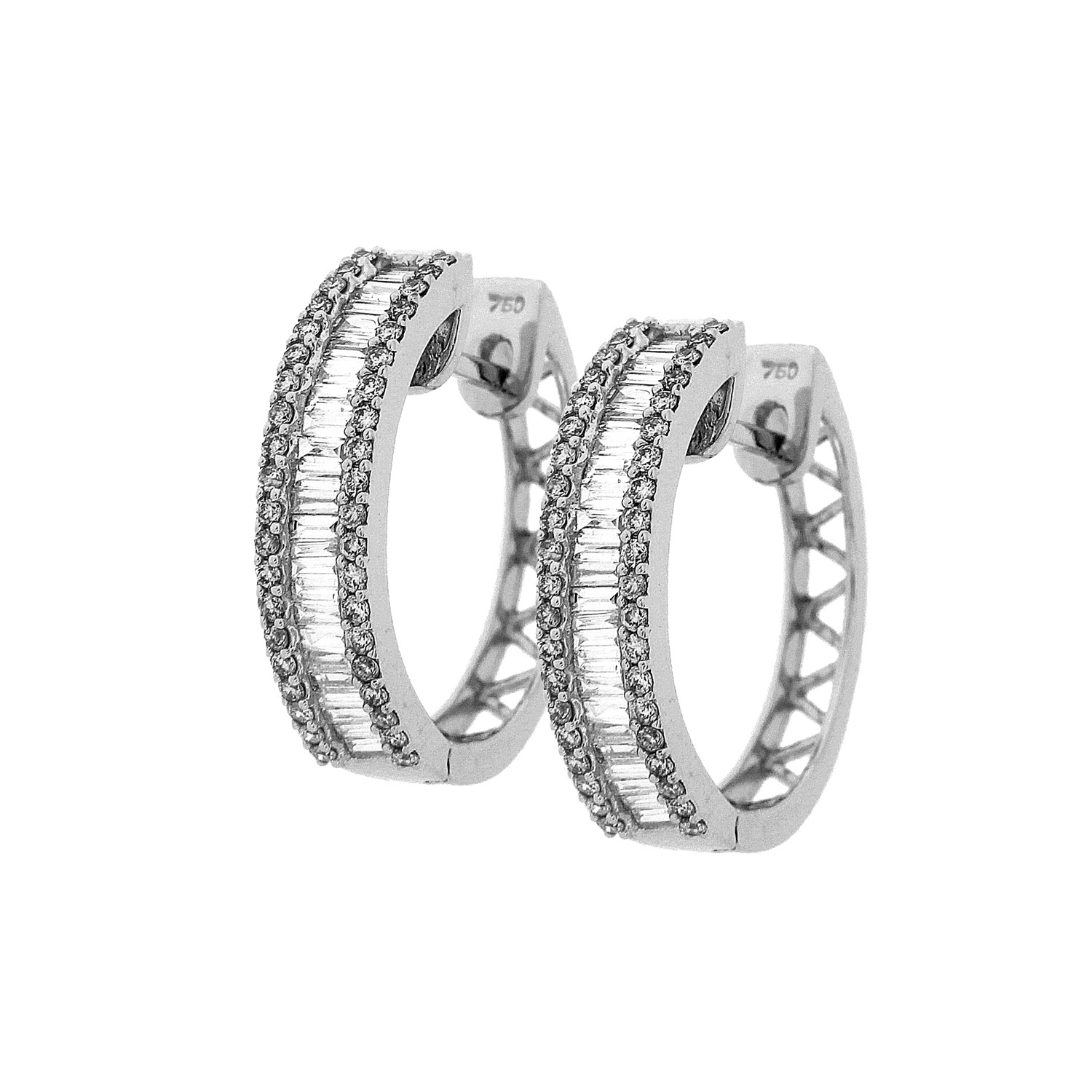 Κρίκοι λευκόχρυσοι με διαμάντια μπριγιάν 0.80 ct