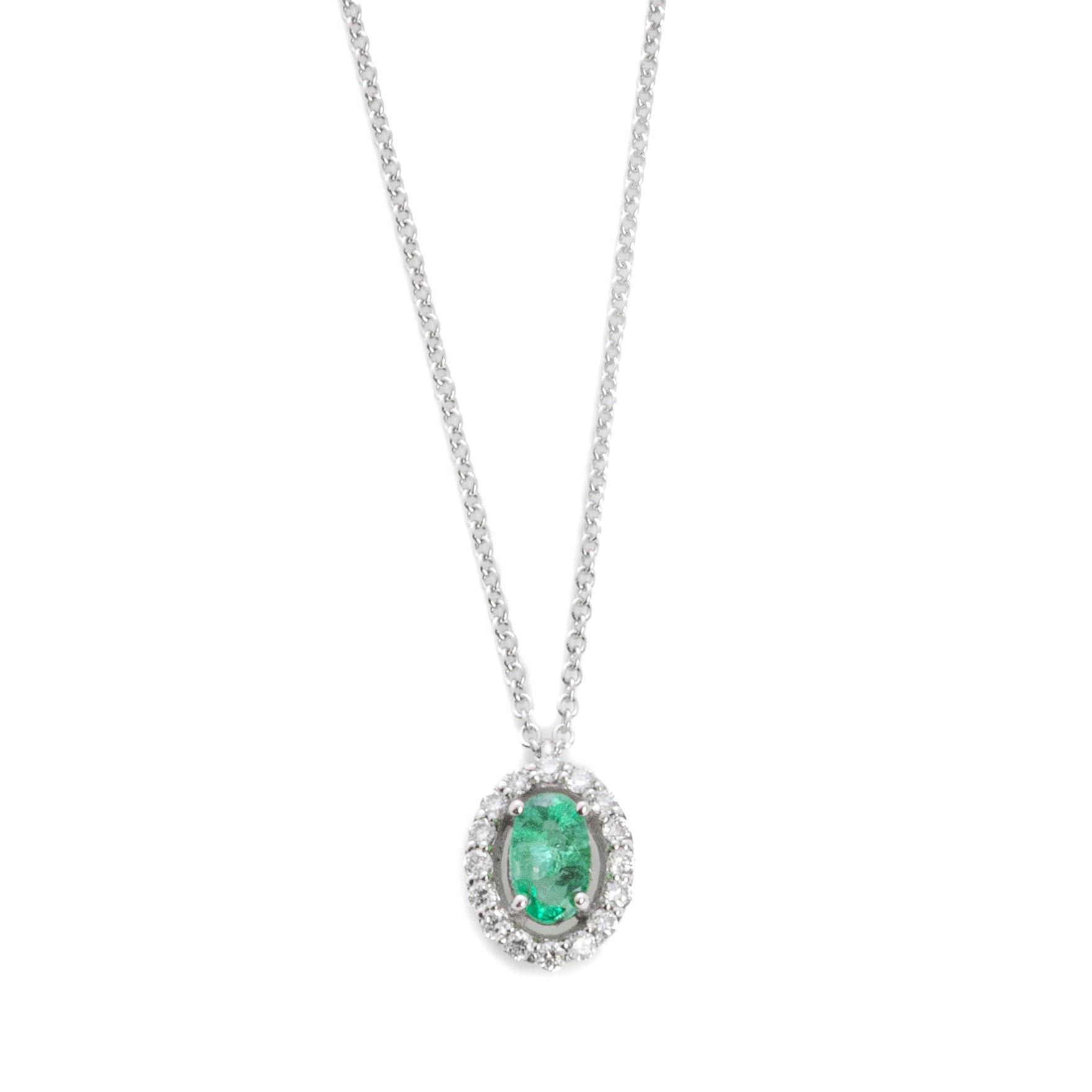Μενταγιόν ροζέτα με σμαράγδι 0.30ct