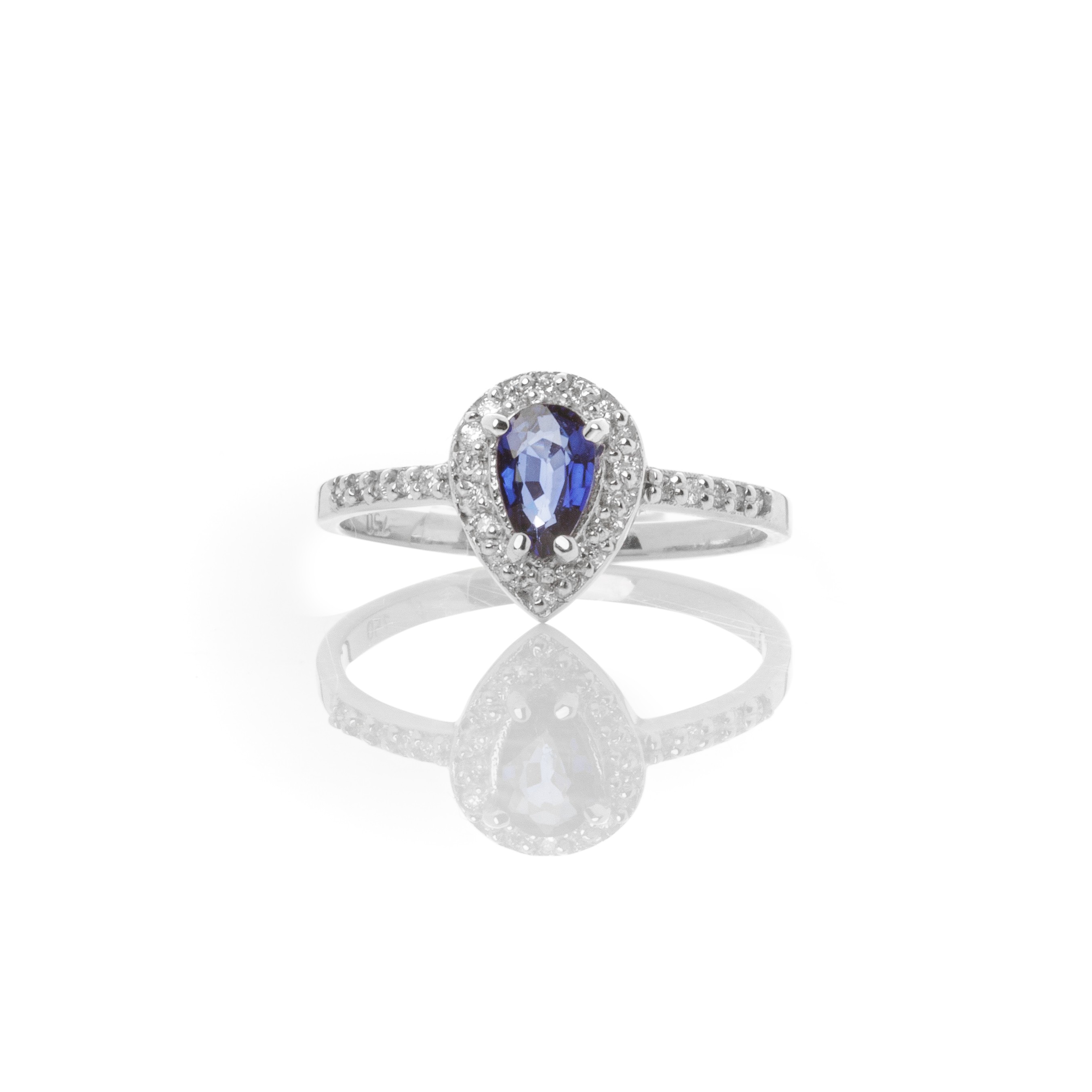 Δαχτυλίδι ροζέτα με ζαφείρι pear 0.50ct