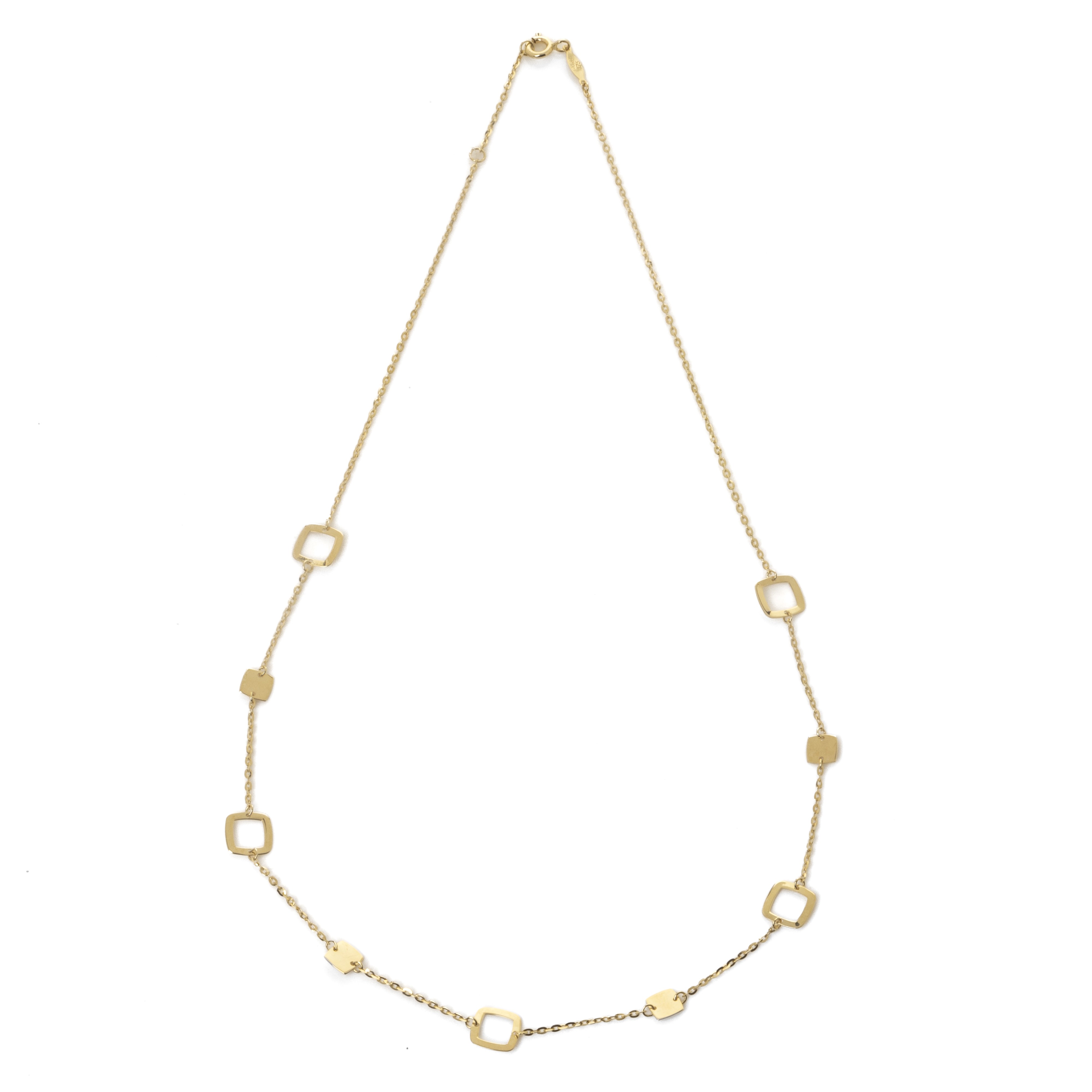 Κολιέ χρυσό square charms