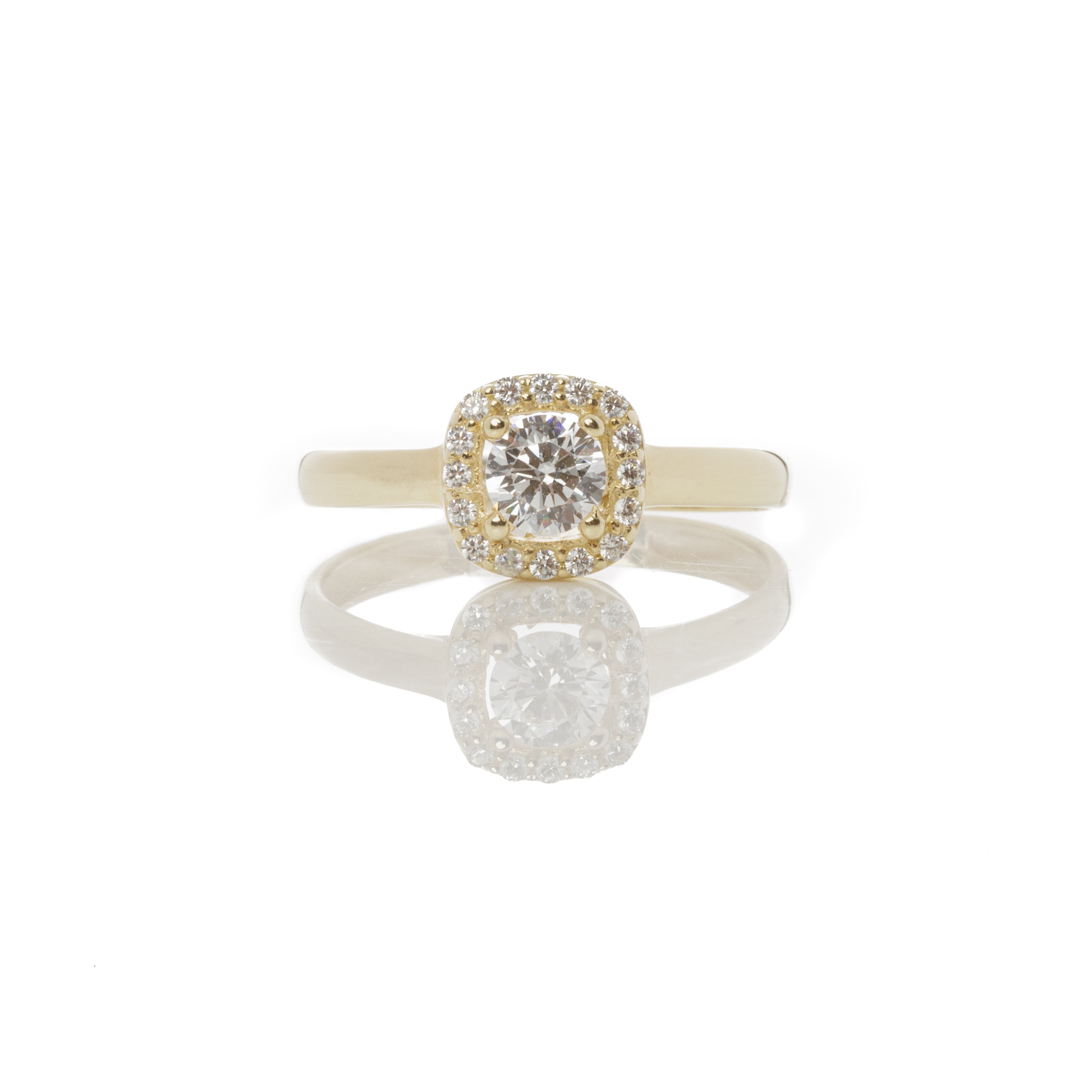 Δαχτυλίδι ροζέτα λευκή cushion