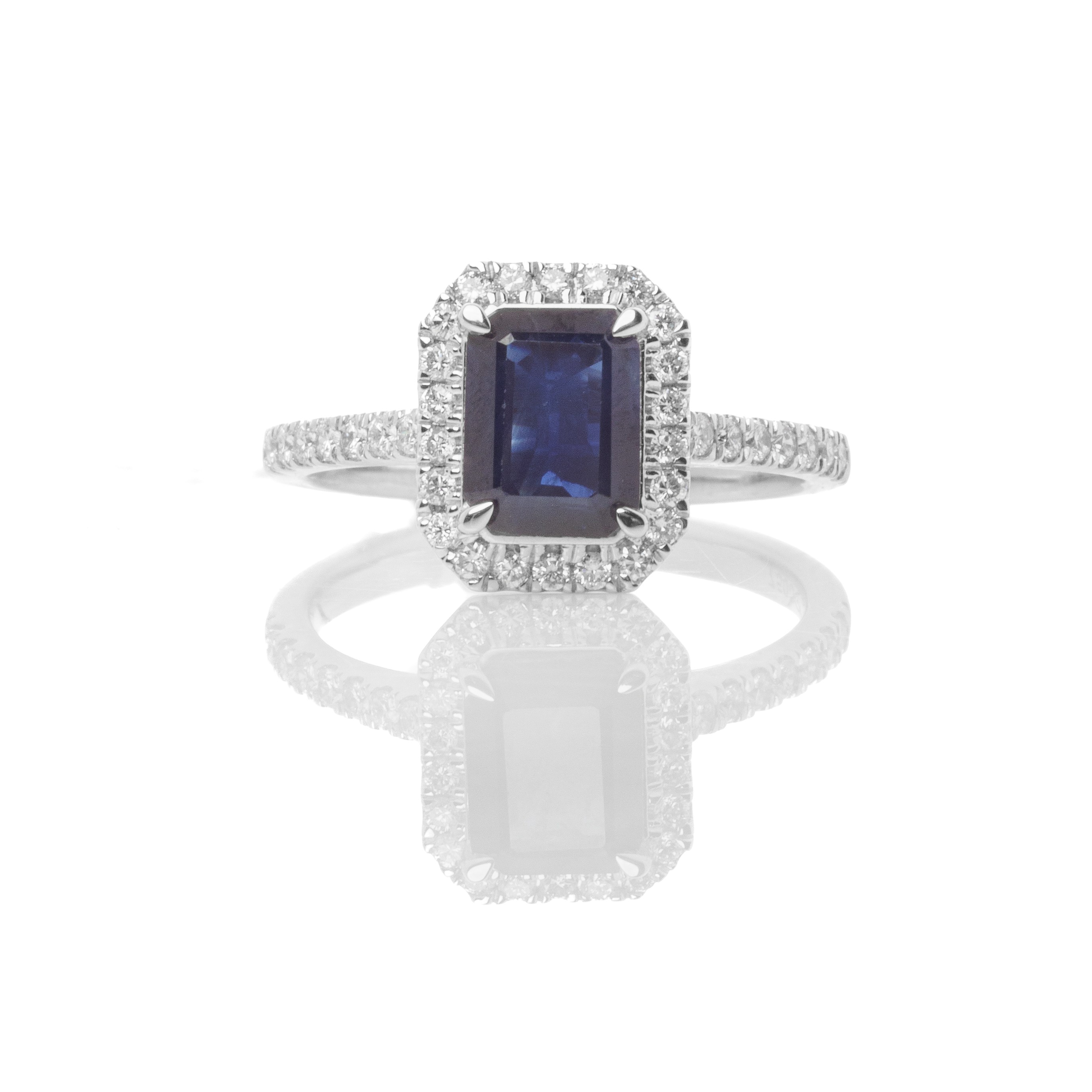 Δαχτυλίδι ροζέτα με ζαφείρι emerald 1.40ct