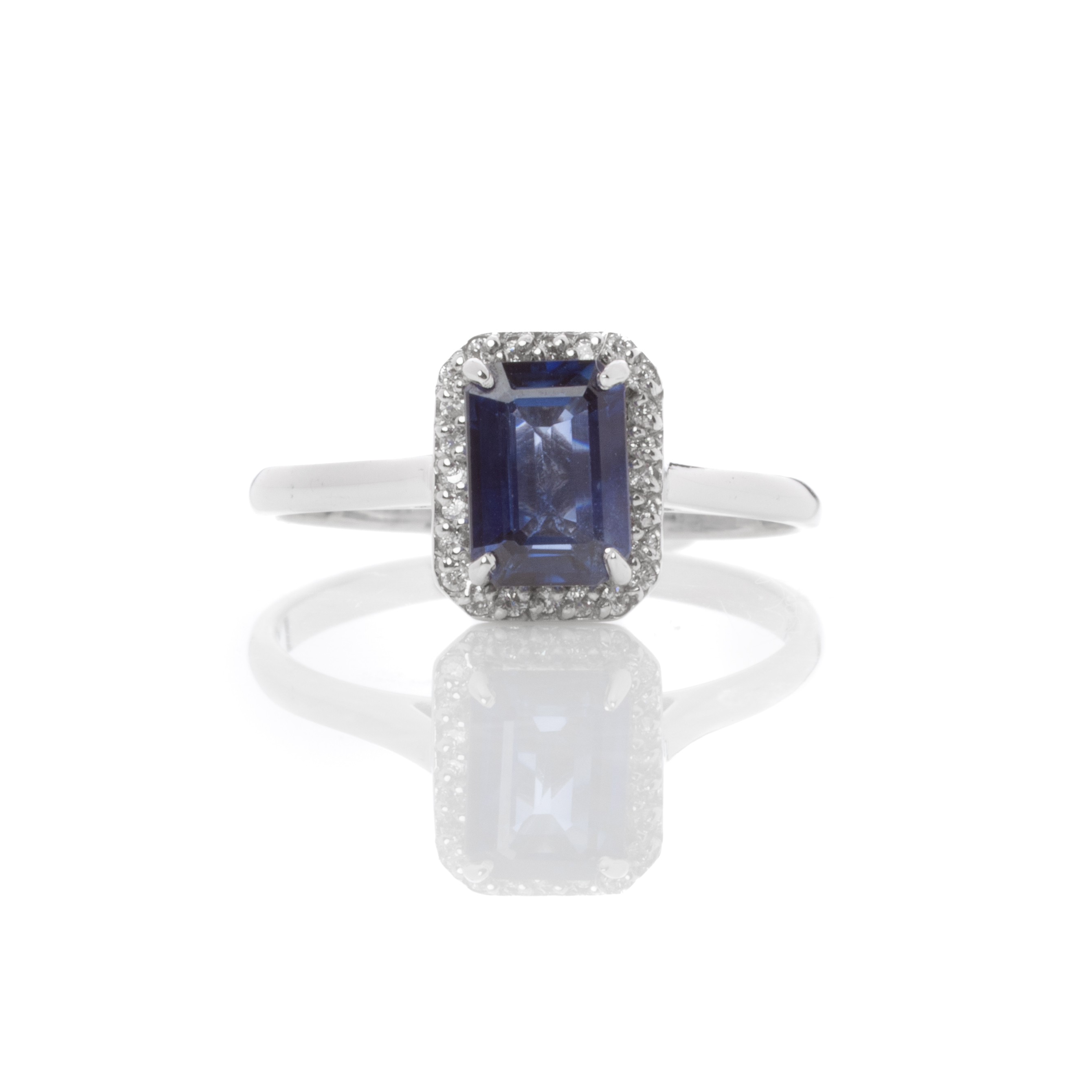 Δαχτυλίδι ροζέτα με ζαφείρι emerald cut 1.22ct