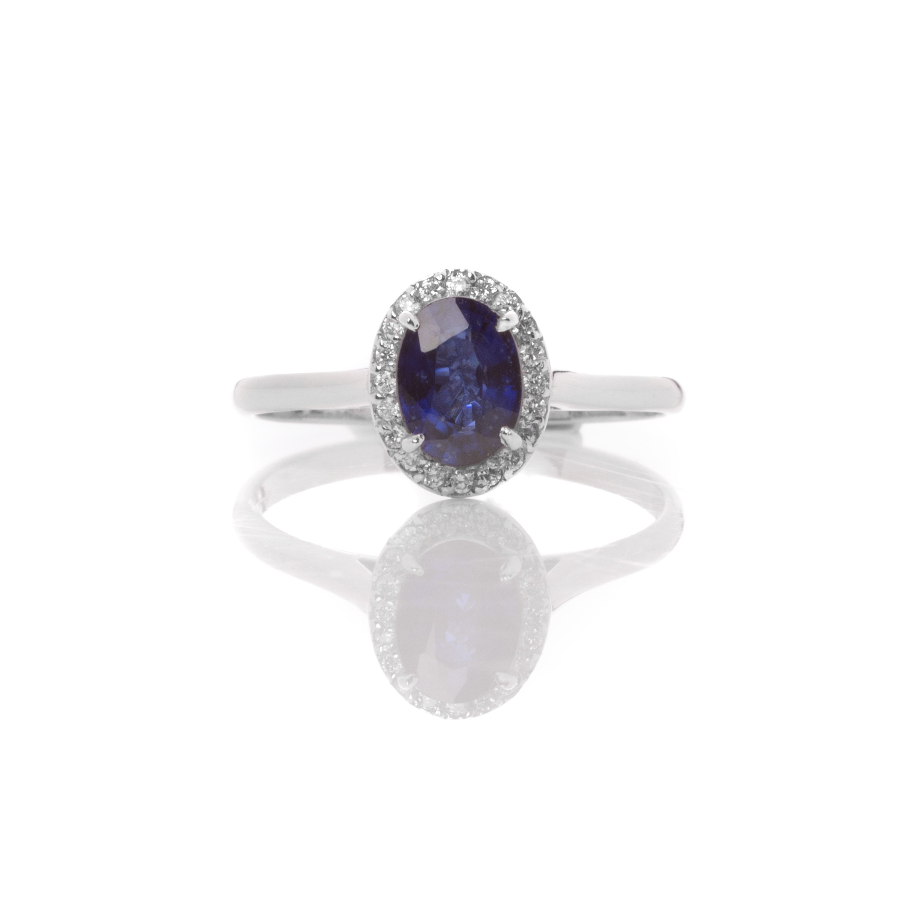 Δαχτυλίδι ροζέτα με ζαφείρι oval cut 1.02ct