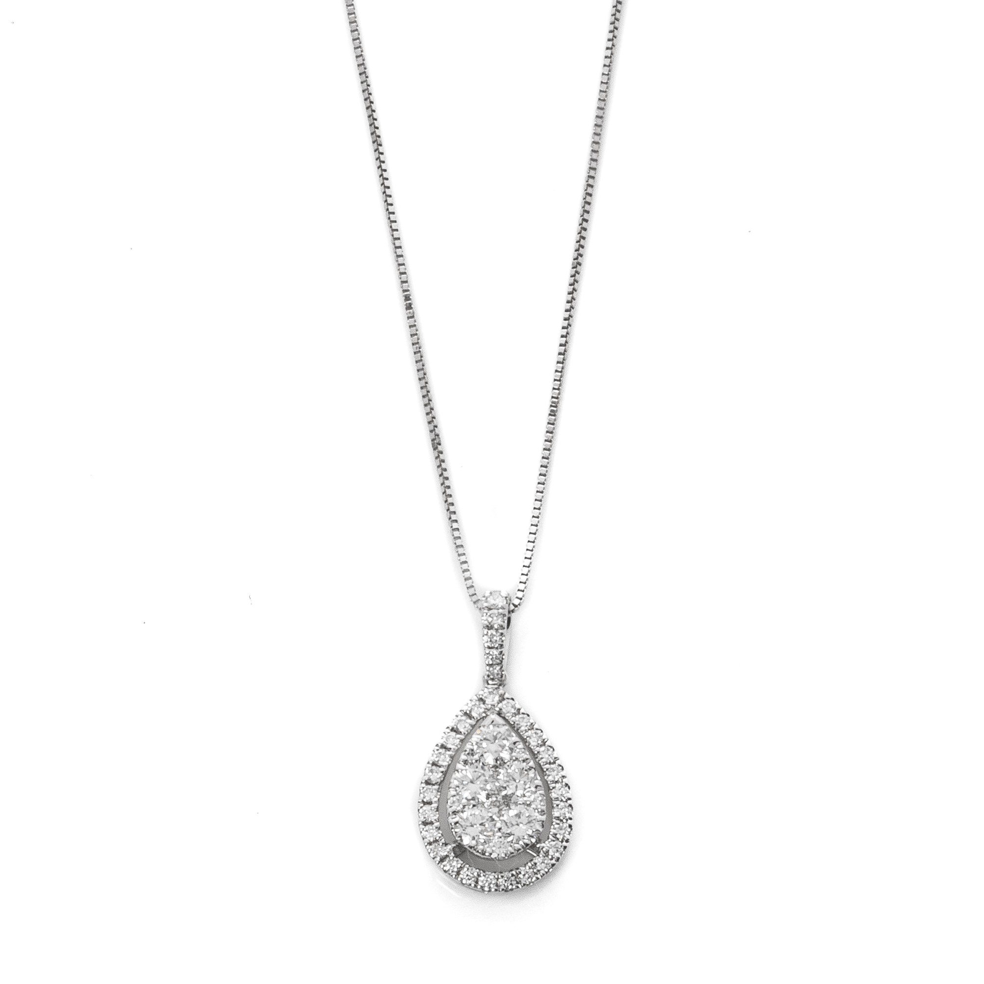 Κολιέ illusion λευκόχρυσο diamonds 0.75ct